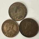 Canada Large One Cent Wwi 1916 1917 1918 Three Coin Lot Km21 King George V 10 12