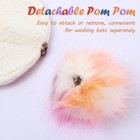 Toddler Earflap Beanie Hat With Pom Pom  Girls Boys Knit Cap Warm Winter Hats   