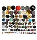 Antique Vintage Buttons Lot Victorian Glass Enamel Mop Celluloid Realistic Fruit