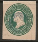 U s  Postal Stationary 1874  3c George Washington  Cut Square  Used