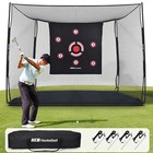 Golf Hitting Cage 10x8x6ft Golf Practice Net Heavy-duty Steel Frame For Backyard