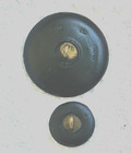 Two Black Glass Picture Buttons  Mercury hermes  Backmarks   Mother daughter 