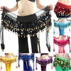 Belly Dance Hip Scarf Sequins Coins Belt Wrap Skirt Festival Carnival Costume