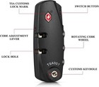 3-digit Tsa Approved Combination Lock  Black  Portable And 8 5 3 1 Cm  Black 
