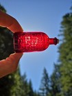 Pretty Deep Ruby Red Miniature Vintage Safe Bottle   tiny 1970s New Jersey Bottle