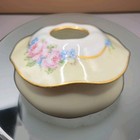 Antique Vintage Hair Receiver Porcelain Hand Painted Roses Pink Floral Germany