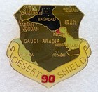 Desert Shield 1990 Red Field With Plane Ship Tank  1-pin