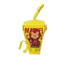 Iron Man Marvel Boys Kids Yellow Plastic Portable Water Bottle Cup 16oz