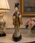 Vintage Chinese Cloisonne Enamel Court Lady Princess Figurine Sculpture Antique