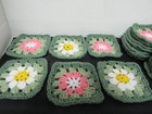 Lot Of 20 5    Crochet Granny Squares  Floral  Yellow  White  Pink  2 Shades Green