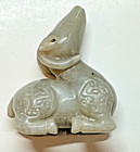 Chinese Nephrite Jade Ram Archaistic Style Gray Celadon Carving 2 96 Sg