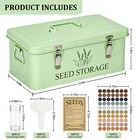 Votmondy 60-slot Metal Seed Storage Organizer Box  Saving Box Green
