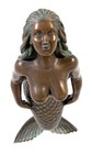 Mermaid Swimming Bronze Figure Hanging 48 l Large Sculpture Shaped Ceiling Verde