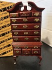 Concord Dollhouse Miniature Vintage Walnut Highboy Chest Dresser