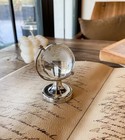 Round World Map Globe Crystal Glass Clear Sphere W  Stand Home Desk Decoration