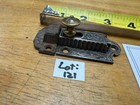 Vintage Cabinet Door Latch  Cast Iron  Brass Knob  Original Finish And Patina
