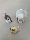 Vintage Bone China Japan Miniature Turkey Bird Family Figurine Trio Set
