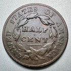 1828  Half Cent   13 Stars    F vf   9930