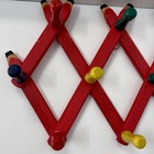 Vintage Wood Expandable Accordion Peg Wall Rack Kids Pencil Pierre Sala Style