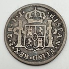 1802 So Jj Chile 2 Reales Km 59 Only 28k Minted Scarce Type Charles Iv Silver