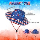 Mepase 2 Pcs Sun Hat American Flag Bucket Hat Sun Protection Hat Patriotic