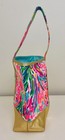 Lilly Pulitzer Fan Sea Pants Gold Floral Gwp 2 Bottle Wine Tote Bag Exc