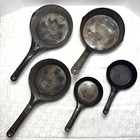 Vintage Cowboy Skillet Lot Of 5 L g Cold Handle National Acme Steel 70 49 39 Usa