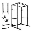 Multi-function Power Cage Squat Rack 1200lbs Red Black W j-hooks For Home gym