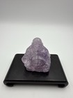 Hand Carved Amethyst Laughing Buddha W  Stand   Natural Crystal