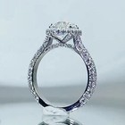3 00 Ct Pear Cut Lab-created Diamond Halo Engagement Ring 14k White Gold Plated