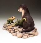 Realistic Figurine Baby Otter   A Frog Border Fine Arts Made In Uk Scotland