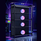 4-tier Display Cabinet With Led Lights     Open Storage Shelf For Collectibles