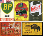 24 Pieces Gas And Oil Tin Signs  Retro Vintage Metal Sign For Home Man Cave Gara