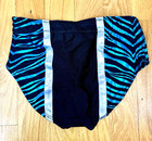 Pro Wrestling Gear Trunks Shiny Blue Zebra W  Black   Silver Sz  38-40 Large