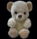 Vintage Russ Friendly Teddy Bear Plush Stuffed Animal 10  White Beige Accents