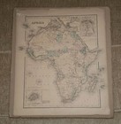 Map Of Asia - Africa 17 x 15  Antique 19th Century Atlas 