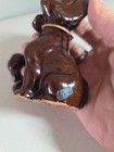 Vintage Mcm Chained Dog Figurine Brown Hound Mom   Puppy Taiwan Kitsch - Tlc