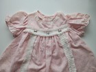 Vintage 18 Month Baby Girl Toddler Dress Pink Floral Rosebud With Lace Trim