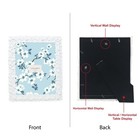 Laura Ashley 8x10 White Flower Textured Hand-crafted Resin Picture Frame W easel