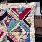 Vintage Perpetual Motion Scrappy Quilt 1965 Star Of Spring 73x60 4668