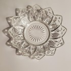 Federal Glass Style Sunburst Clear Glass Drink Coasters Vintage Set Of 2