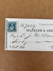 1864 Virginia City Nevada Territory Gould Curry Silver Mining Check Revenue Rn