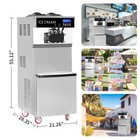 220v Ice Cream   Frozen Yogurt Commercial Soft Serve Machine 40l h 3 Flavo