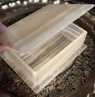 Vintage Stone Onyx Hinged Trinket Jewelry Box In Creams And Browns