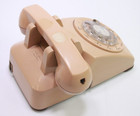 Vintage Rotary Dial Desk Phone 500dm Ivory Beige Bell System Western Electric