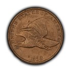 1858 1c Flying Eagle Small Cent - Strong Luster - Large Letters - Au unc - B4413