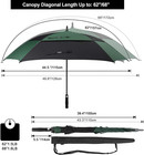 Extra Large Golf Umbrella 62 68 Inch Square Vented Windproof Auto Open Double Ca