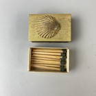 Vintage Seashell Gold Tone Metal Match Box W  Matches
