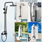 Black Shower Faucet System Outdoor Exposed Shower Fixtures Kit Rain Shower Head