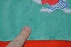 Vintage 80s Bunny Rabbit Balloon Velour Red Kids Baby Sweatshirt 12-18 Month